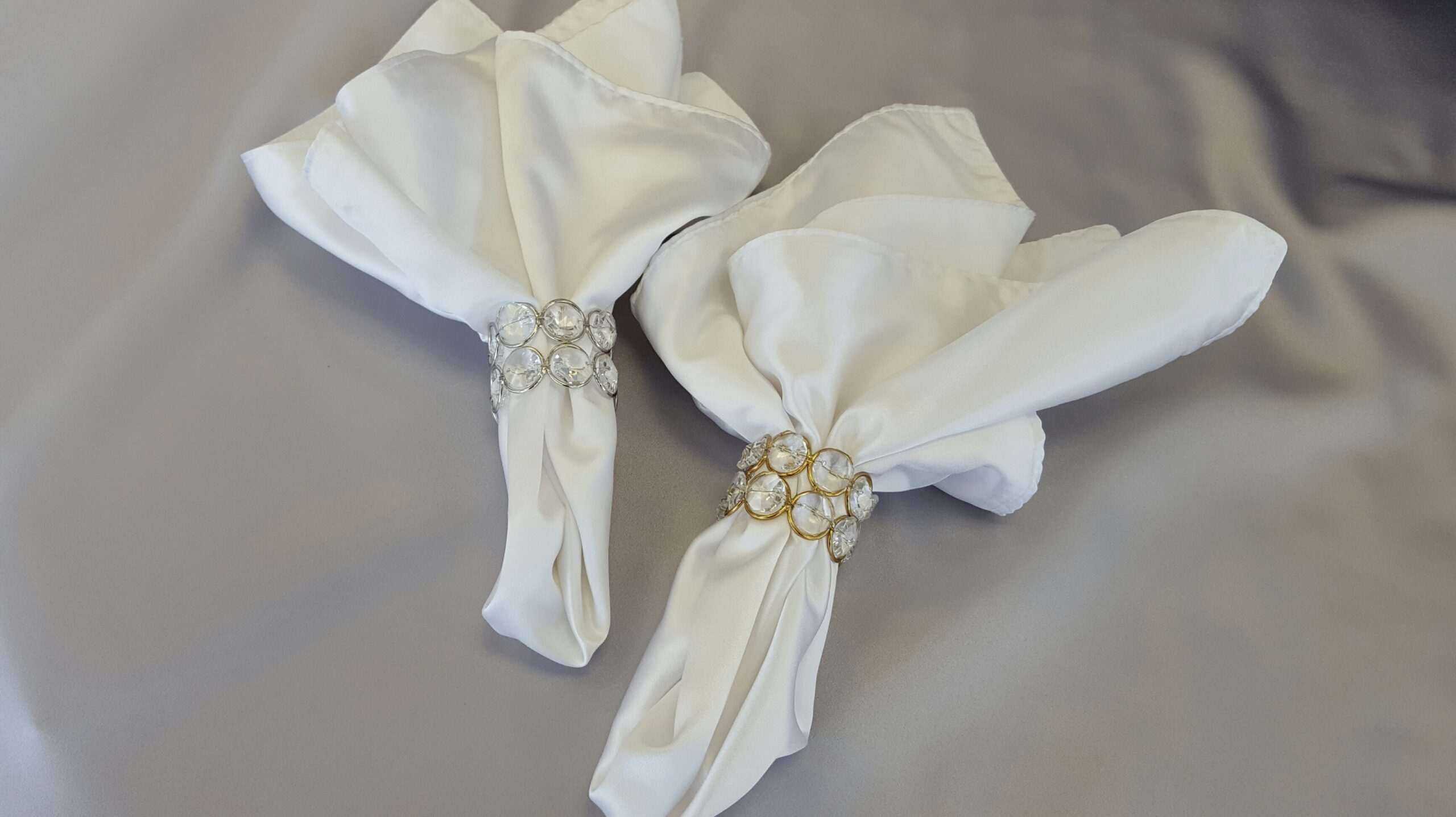 Crystal Gold or Silver Napkin Rings - The Finishing Touch